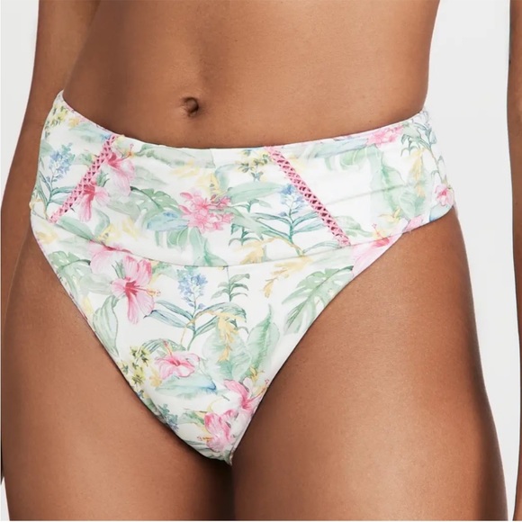 LoveShackFancy Hawaiian Hibiscus Reversible Bikini Bottom Sz M - Picture 12 of 12